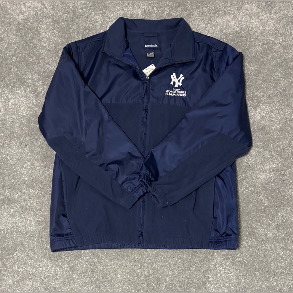 NWT New York Yankees 2009 World Series Champions Full Zip Jacket, navy, size L
